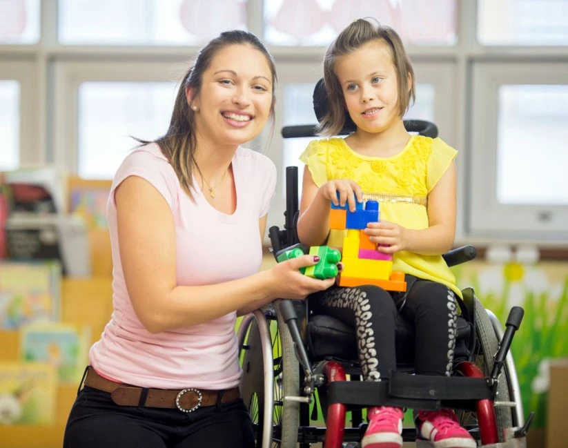 A determined girl with cerebral palsy embracing life with her wheelchair